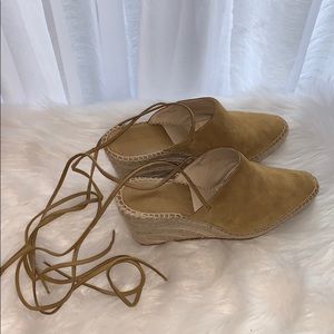 Zara Yellow Suede Mule Espadrilles